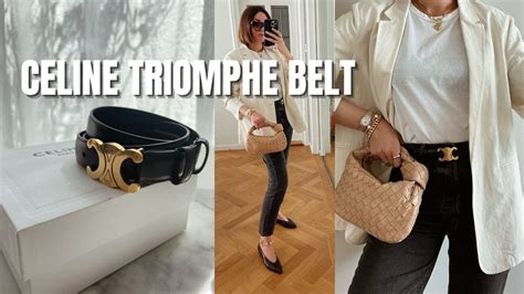 celine triomphe belt size comparison|Celine triomphe belt review.